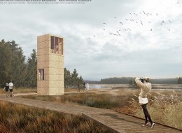 Kompleks Obiektów Edukacji Ekologicznej wraz z łączącą je ścieżką edukacyjną został zaprojektowany przez Ewę Piszczek. 