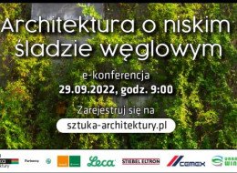 Architektura o niskim śladzie węglowym to temat e-konferencji, która odbyła się 29 września 2022. W trakcie spotkania poruszyliśmy problemem poprawnego użycia tej miary, metodologii jej liczenia oraz strategii inwestycyjnych związanych z minimalizacją. Wysłuchaliśmy także wystąpień analitycznych poświęconych tej problematyce, jak i prezentacji rozwiązań rynkowych służących implementacji idei architektury ekologicznej o niskim śladzie węglowym. 