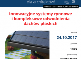 Zapraszamy na bezpłatne szkolenie dla architektów.
Firma: Galeco
Termin: 24.10.2017, godz. 11:00
