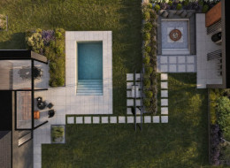 Projekt ogrodu autorstwa Ogrodów Magdy został dopasowany do nowoczesnej architektury domu, w której dominują czerń, biel i rdzawy odcień cortenu.