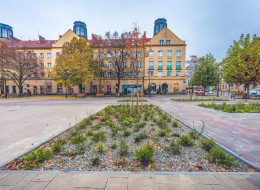 Plac Baczyńskiego w Tychach przeszedł gruntowną modernizację, której celem było zwiększenie powierzchni zielonej i poprawa mikroklimatu w centralnej części miasta. Plac ten jest jednym z najbardziej reprezentacyjnych miejsc w Tychach, stanowi centrum życia kulturalnego, organizacji wydarzeń i odpoczynku mieszkańców. Całkowity koszt inwestycji to prawie 500 tys. zł, połowa została sfinansowana z Wojewódzkiego Funduszu Ochrony Środowiska i Gospodarki Wodnej w Katowicach w ramach Programu „Zielono-niebieska Infrastruktura”.