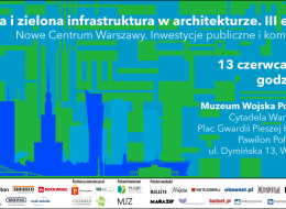 Intensywny rozwój miast wywiera coraz silniejszy wpływ na środowisko niezurbanizowane. Jednocześnie miasta i ich mieszkańcy stają przed rosnącą skalą wyzwań, takich jak zanieczyszczenie powietrza, występowanie miejskiej wyspy ciepła, nadmiar lub niedobór wody czy utrata naturalnych siedlisk. Wprowadzając elementy błękitno-zielonej infrastruktury w postaci zielonych dachów i fasad, pojemników retencyjnych, ogrodów deszczowych, nawierzchni przepuszczalnych, powierzchni strukturalnych, systemów OZE czy systemów zrównoważonej gospodarki wodą deszczową, miasta mogą przyczyniać się do ograniczenia skutków zmian klimatu oraz redukcji emisji gazów cieplarnianych. W trakcie naszej konferencji porozmawiamy o tym, jak te wymogi połączyć z nowoczesną architekturą i jakie wyzwania stawiają one przed projektantami. Zapraszamy 13 czerwca 2024 na godz. 9:00 do Muzeum Wojska Polskiego w Warszawie. Wstęp wolny. Aby wziąć udział w spotkaniu wystarczy zarejestrować się. 