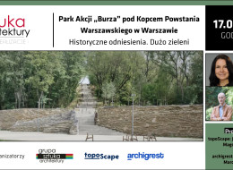 Park Akcji „Burza” powstał wokół Kopca Powstania Warszawskiego w Warszawie. Przestrzeń nawiązuje do historycznej symboliki tego miejsca. Na szczyt Kopca prowadzą dwie ścieżki, które pokazują elementy zburzonej Warszawy, gruzy miasta oraz przyrodę i rośliny, które wyrosły w tym miejscu. W ramach cyklu Nowe Realizacje zapraszamy na prezentację parku, która odbędzie się 17 kwietnia 2024 o godz. 11:00. Spotkanie online poprowadzą autorzy projektu Justyna Dziedziejko i Magdalena Wnęk z pracowni topoScape oraz Maciej Kaufman i Marcin Maraszek z pracowni archigrest. Zapisz się już teraz. 