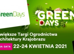 W dniach 22-24 kwietnia 2021 w Ptak Warsaw Expo odbędą się największe Targi Ogrodnictwa i Architektury Krajobrazu Green Days. W tych dniach przestrzeń targową wypełnią pasjonaci ogrodnictwa i architektury krajobrazu.