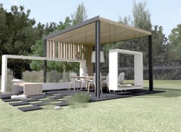 Projekt altany pracowni Maka Studio to doskonały przykład dostosowania położenia małej architektury do walorów otoczenia.