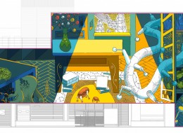 Rozświetlony pokój pełen przedmiotów i stworów rodem z książek Stanisława Lema – to zwycięski projekt wyłoniony w konkursie na mural, który już wkrótce powstanie na północnej ścianie Galerii Krakowskiej. Spośród blisko sześćdziesięciu zgłoszeń wybrano pracę krakowskiego artysty Marcina Czai. Laureat – oprócz możliwości zobaczenia swojej pracy na ścianie – otrzyma nagrodę w wysokości 15 tysięcy złotych.