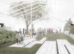 Szklarnia Wynwood to nowatorskie podejście do budynku w przestrzeni otwartej. Projekt łączy w sobie elementy sztuki, architektury i krajobrazu. Miejsce stworzone zostało na potrzeby społeczne i realizuje wydarzenia muzyczne oraz kulturalne.