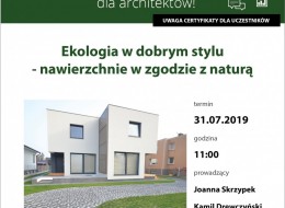 Zapraszamy na bezpłatne szkolenie dla architektów, studentów, wykonawców i wszystkich zainteresowanych tematyką, które odbędzie się 31 lipca 2019 roku. Tematem webinarium, które poprowadzi firma Libet będzie ekologia w dobrym stylu czyli nawierzchnie w zgodzie z naturą. 