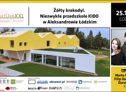 Żółty krokodyl – to właśnie widzą w tej bryle dzieci. Dorośli dostrzegają w pilastym dachu echo fabrycznych zabudowań Łodzi. Tak naprawdę przedszkole KIDO w Aleksandrowie Łódzkim to technologiczna hybryda. Parter budynku jest murowany, natomiast piętro zostało wykonane w technologii CLT. Zapraszamy na prezentację projektu w ramach cyklu Finaliści i laureaci Plebiscytu Polska Architektura XXL oraz wywiad z twórcami przedszkola pracownią xystudio, którzy opowiedzą o realizacji, swojej pracowni, ciekawych projektach i planach na przyszłość. Widzimy się 25 listopada 2022 o godz. 11:00. Zapisz się już teraz. 