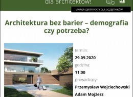 Zapraszamy na webinarium architektoniczne zorganizowane przez firmę Schüco o projektowaniu bez barier. Zarejestruj się.