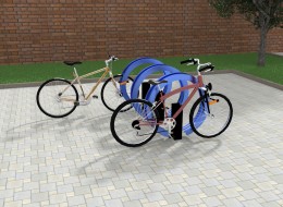 Wyjątkowy projekt stojak na rower projektu biura Arlan dla czterech użytkowników