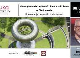 Zbudowana w latach 70. według projektu warszawskiego architekta Jerzego Bogusławskiego wieża ciśnień w Ciechanowie od lat była nieużytkowana, jej stan się pogarszał. Na szczęście znalazł się pomysł, aby nadać jej drugie życie. Tak powstał Park Nauki Torus a wieża zyskała międzynarodowy rozgłos, gdy znalazła się na piątym miejscu w rankingu najbardziej niezwykłych konstrukcji tego typu na świecie przygotowanym przez The World Geography. Za projekt przemiany całego obiektu wraz z otoczeniem odpowiada pracownia ebing&partners Jerzy Ebing i Ewa Ebing we współpracy z Mikołajem Gronieckim i Maciejem Kwiatkowskim. W ramach cyklu Nowe Realizacje zapraszamy na prezentację obiektu oraz rozmowę z architektem Jerzym Ebingiem. Spotkanie online odbędzie się 8 maja 2024 o godz. 11:00. Zapisz się już teraz.