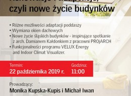 Tematem kolejnego spotkania online organizowanego przez Velux będą tym razem renowacje i adaptacje, czyli nowe życie budynków.