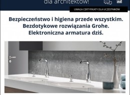 Prezentacja nowoczesnych i bezdotykowych rozwiązań do łazienki od GROHE to temat webinarium, które odbędzie się 15 września o godz.11.00.Wejdź i sprawdź.