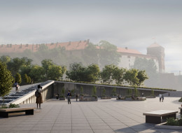 Projekt „Prze-pływy” autorstwa Dagmary Gil i Alicji Hrehorowicz-Nowak zdobył pierwsze miejsce w konkursie na rekompozycję Wzgórza Wawelskiego w ramach Biennale Architektury Kraków 2025.
