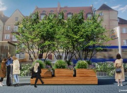 Oto projekt pierwszego zielonego przystanku, który pojawi się na jednej z ulic Wrocławia. Wiata przystankowa przybrana zostanie w rośliny dostosowane do trudnych warunków miejskich. 