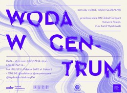 Warszawski oddział SARP zaprasza w poniedziałek 28.02.2022 o godzinie 18.30 na pierwszy wykład z cyklu wydarzeń towarzyszących projektowi instalacji miejskiej, nad którym pracę rozpoczęli właśnie studenci Wydziału Architektury Politechniki Warszawskiej. Podczas wykładu uczestnicy dowiedzą się czym jest kryzys wodny w skali planety, ale również pojedynczego podwórka.