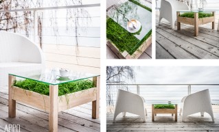 BIO stolik MONOO - nietuzinkowa zieleń dla wnętrz