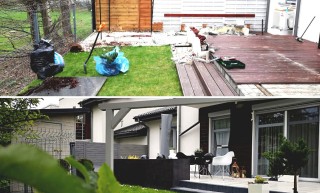 Metamorfoza tarasu i małego ogrodu przy domu w zabudowie szeregowej - Dębica