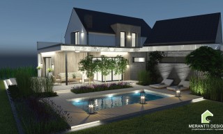 Projekt ogrodu CAPRI by night - luksusowy i zachwycający