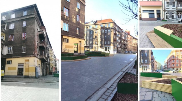 Parklety na ulicy Daszyńskiego we Wrocławiu 