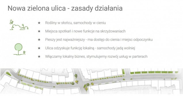 Zielona ulica Daszyńskiego we Wrocławiu