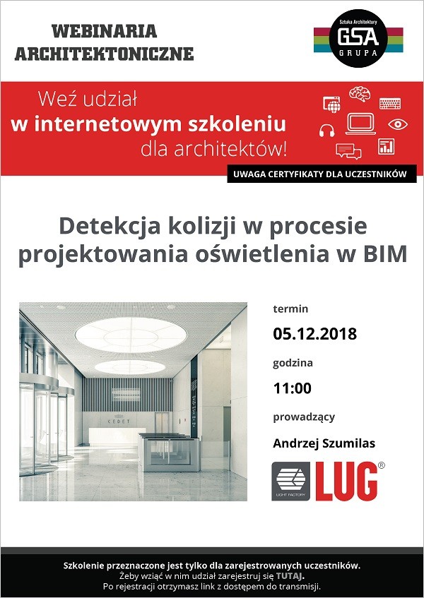 lug, oświetlenie, szkolenie dla architektów