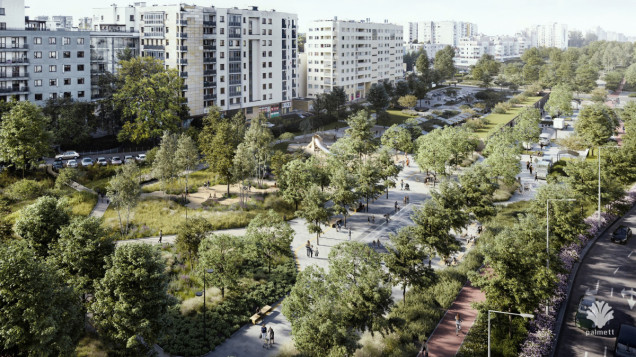 Park linearny nad Południową Obwodnicą Warszawy