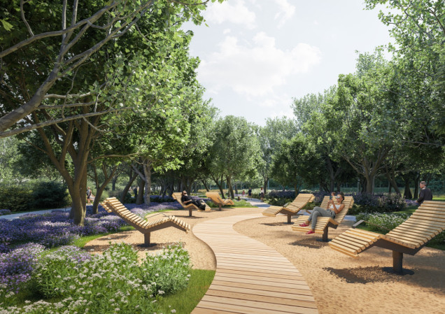 Park linearny Suwak na warszawskim Służewcu