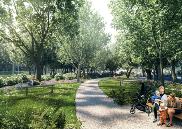 Park linearny Suwak na warszawskim Służewcu
