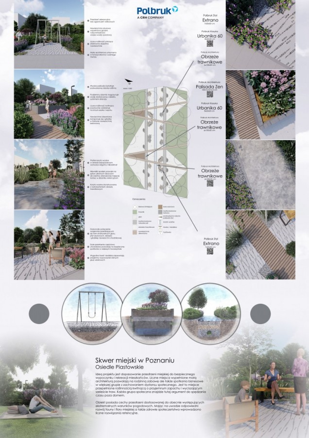 III miejsce w konkursie Polbruk, Proj. Marta Wojtkowiak „Skwer miejski w Poznaniu. Osiedle Piastowskie” 