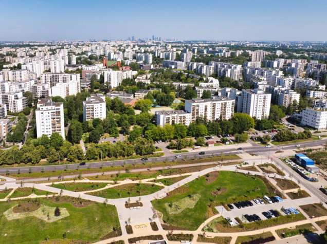 park linearny nad tunelem Południowej Obwodnicy Warszawy