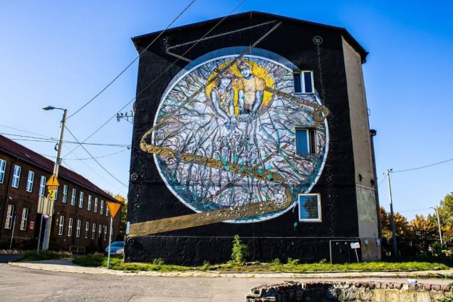 Mural Flora i Florian w Katowicach 