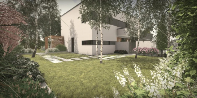 Ogród wśród brzóz - prywatna strefa spokoju i światła