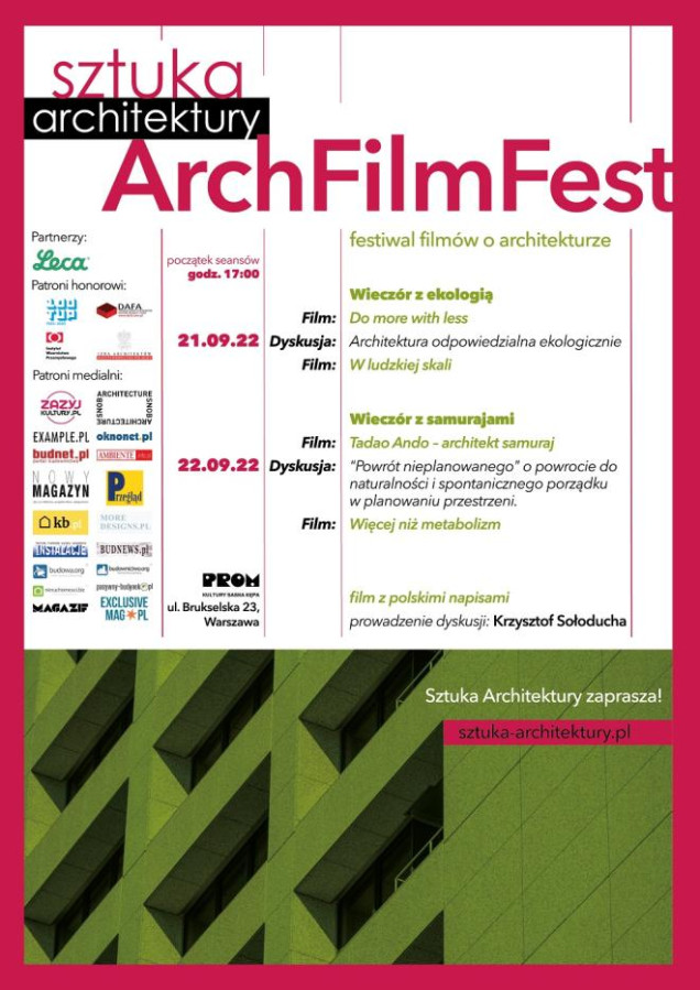ArchFilmFest powraca do kalendarza wydarzeń architektonicznych. Pierwszy przystanek: Warszawa