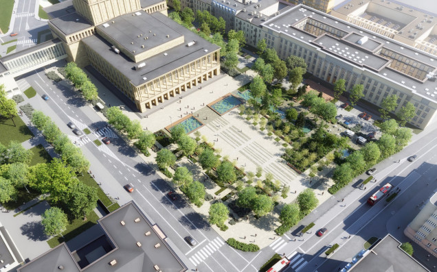 Zielony plac Dąbrowskiego w Łodzi, fot. mamArchitekci