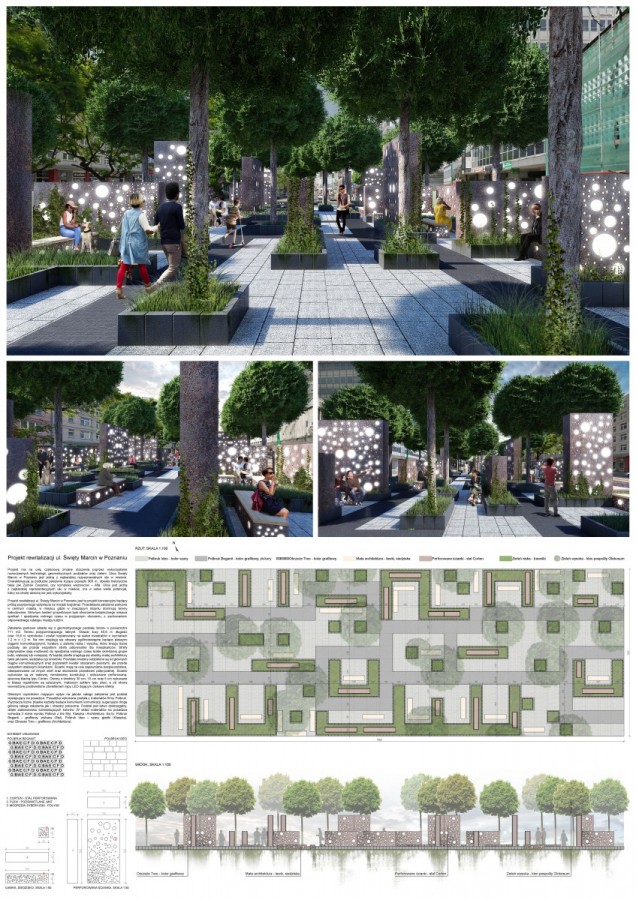 Praca „Projekt rewitalizacji ul. Święty Marcin w Poznaniu” Proj. Michał Kacprzyk 