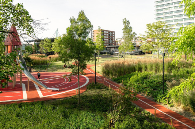 Nowy park miejski Bogaardplein w Rijswiku