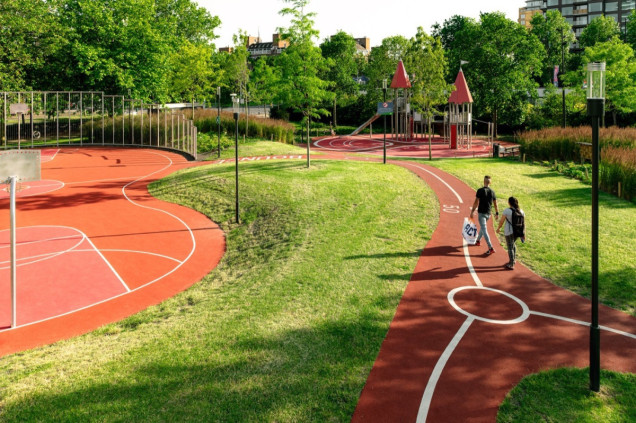 Nowy park miejski Bogaardplein w Rijswiku