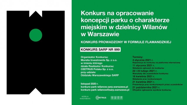konkurs na park miejski w Wilanowie 
