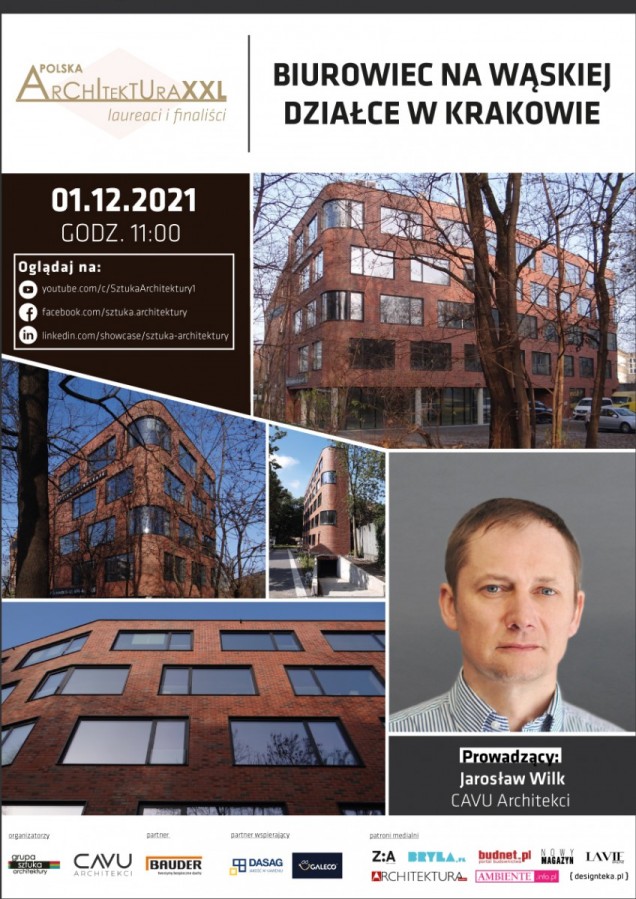Biurowiec na wąskiejdziałce w Krakowie, CAVU Architekci