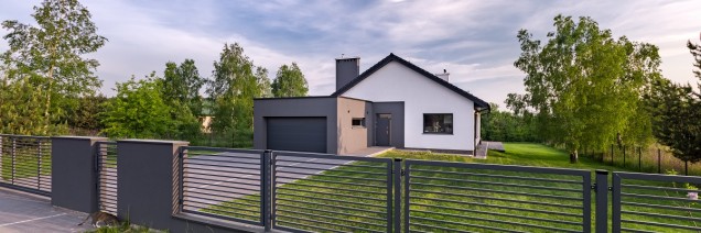 garaż na działce, architektura krajobrazu