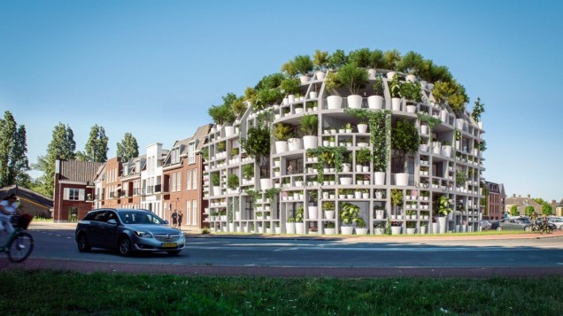 Budynek z żywą fasadą Green willa w Sint-Michielsgestel
