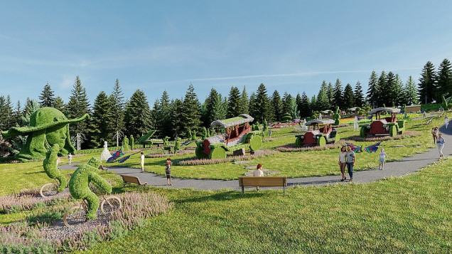 park muzyki i światła na górze parkowej w krynicy-zdroju