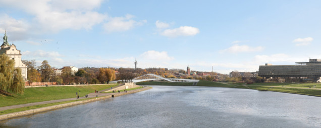 Nowa kładka Kazimierz-Ludwinów w Krakowie fot. Lewicki&Łatak