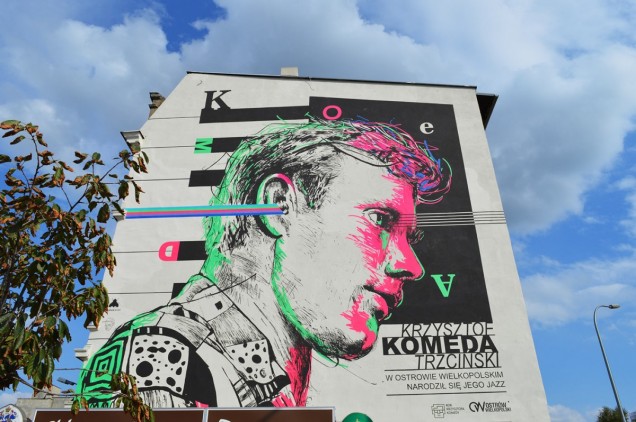 Mural Krzysztofa Komedy w Ostrowcu Wielkopolskim