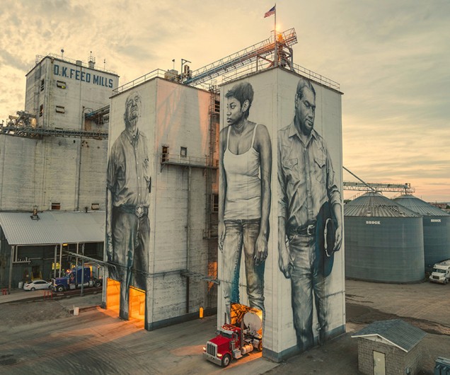 The Unexpected Festival, mural na ścianie, pomysł na mural, ciekawe murale, ciekawy mural, Guido van Helten