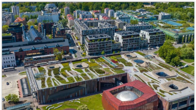 Ogród japonski na dachu Centrum Nauki Kopernik