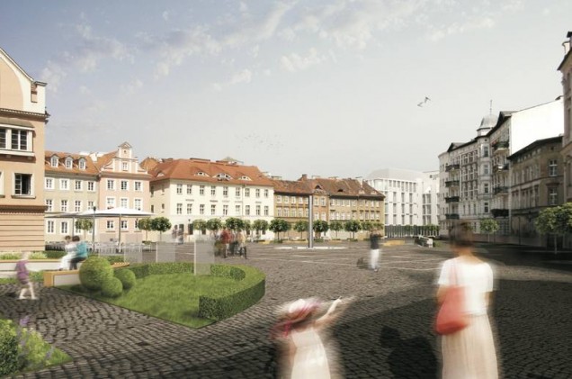 Zieleń na Placu Kolegiackim w  Poznaniu