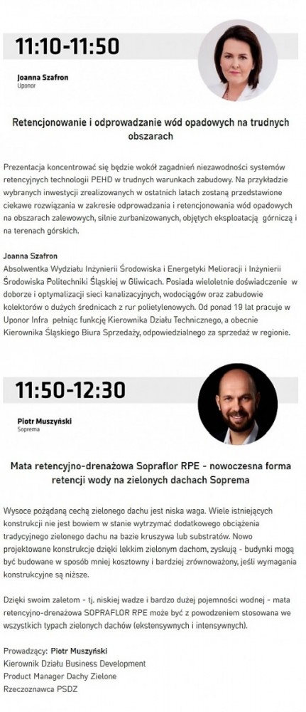 Program konferencji Retencja wody w architekturze